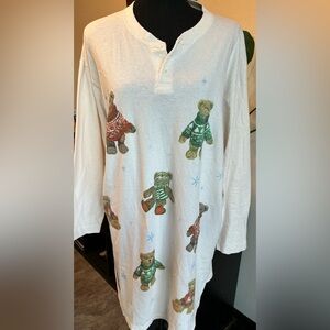 Relevant Products 1997 Vintage Christmas Teddy Bears Lounge Shirt Size OS USA